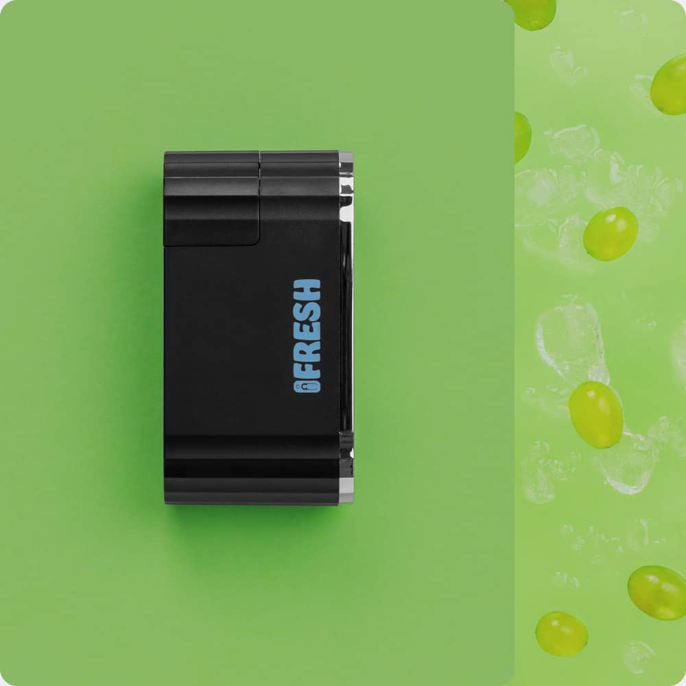 iFresh device in black with 6 FreshFill grape refills